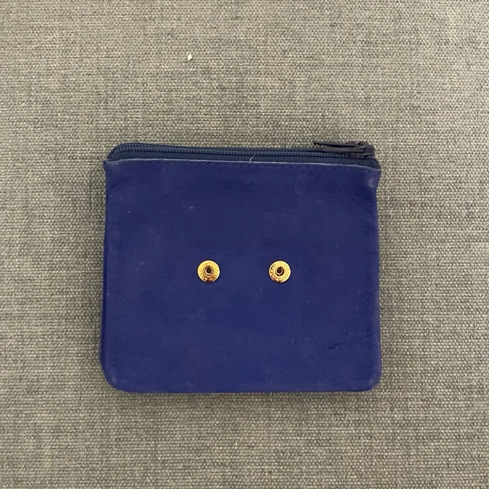 Blue Suede Jewelry Pouch